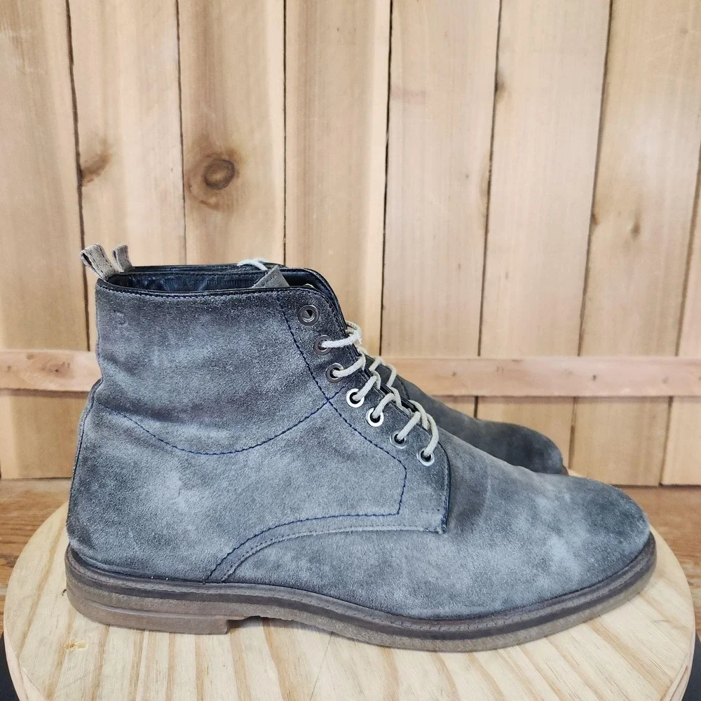 Roan By Bed Stu Drell Boots Mens 10 Gray Suede Chukka Ankle Lace Up